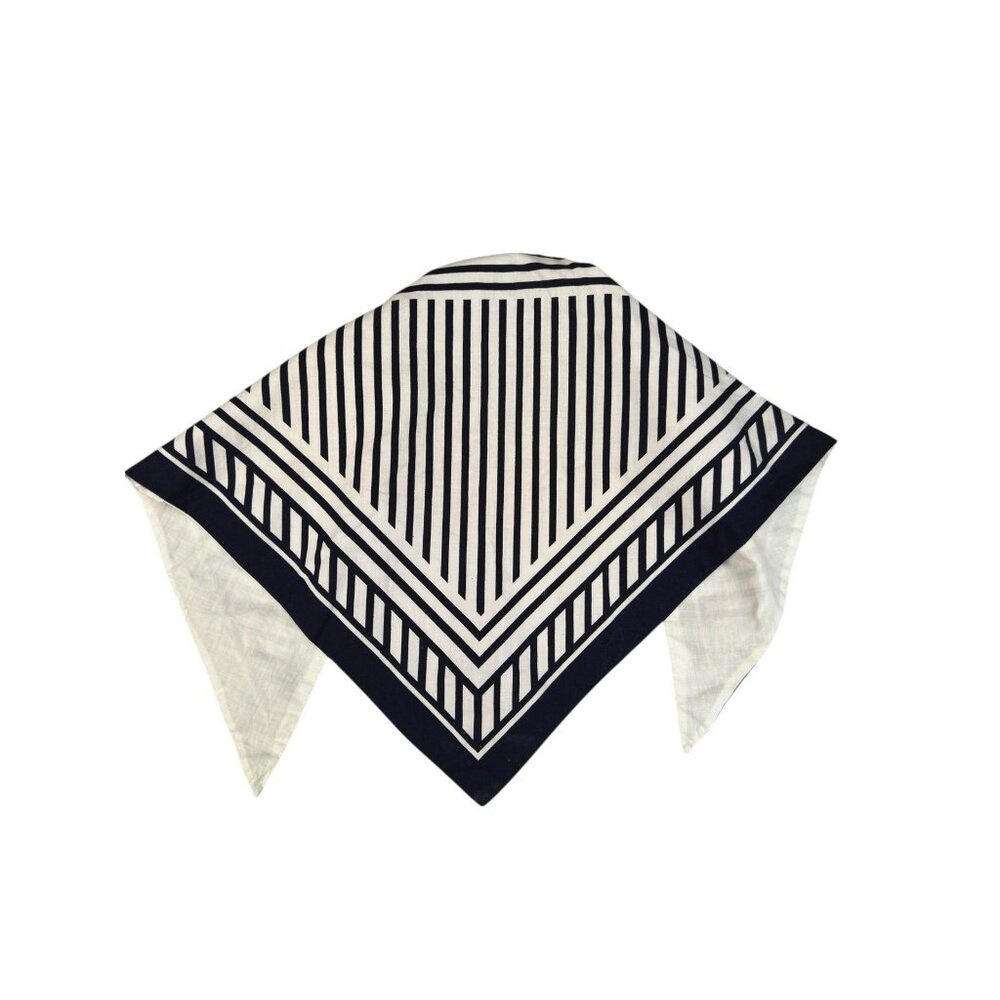Rare Vintage Mod 1960's Hair Scarf Black & White Headband Beach - Picture 9 of 14